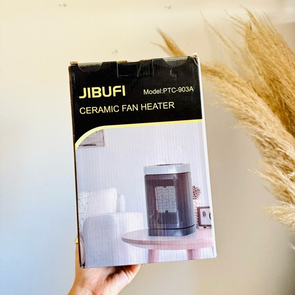 NEW JIBUFI Black Silver Digital Remote Desktop Tabletop Small Space Heater Fan